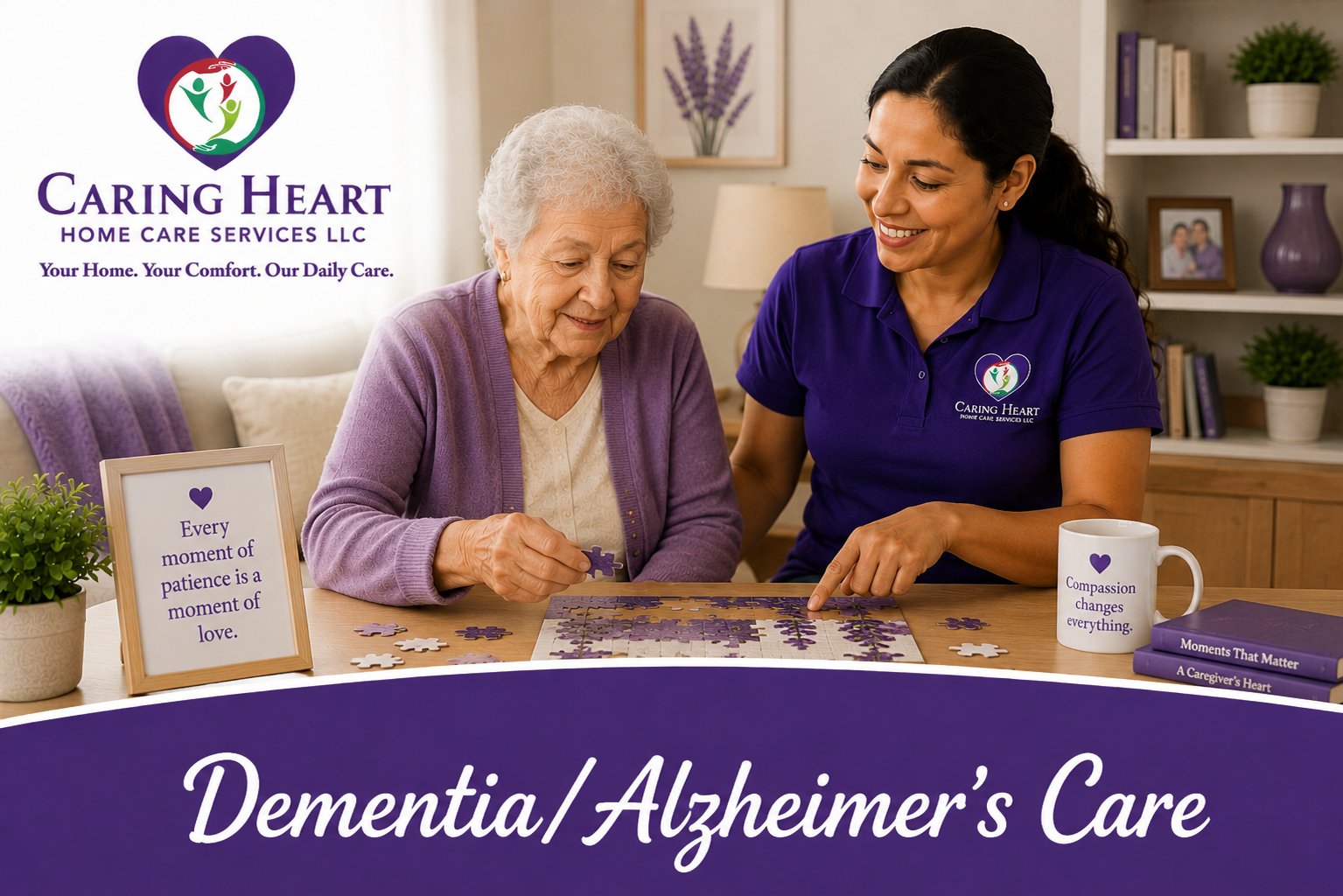 Caring Heart caregiver providing alzheimer's & dementia companion care in a St. Louis area home